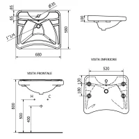 Lavabo ergonomico in vitreous china - immagine 2