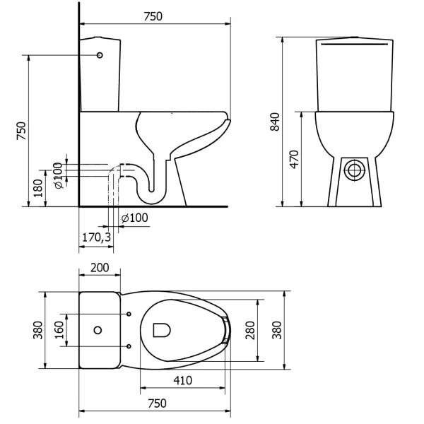 WC monoblocco a pavimento - immagine 2