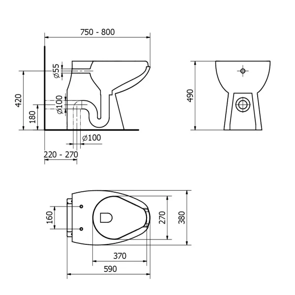 Ergonomic WC  with front opening and bidet function - Image 2