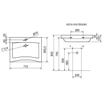 Lavabo ergonomico in vitreous-china - immagine 2