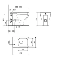 WC in vitreous-china serie con scarico unificato - immagine 2