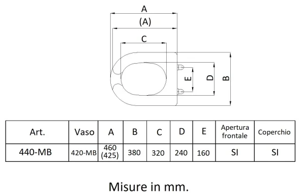 Sedile con apertura frontale e coperchio per art. 420-MB - immagine 2