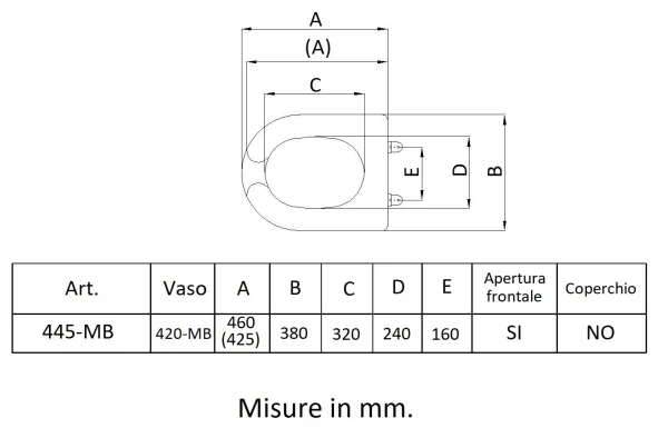Sedile con apertura frontale senza coperchio per art. 420-MB - immagine 2