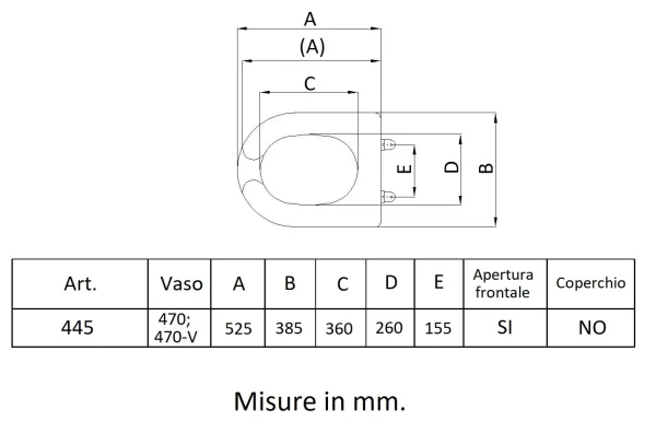 Seat with front opening without seat cover for art. 470 and 470-V - Image 2