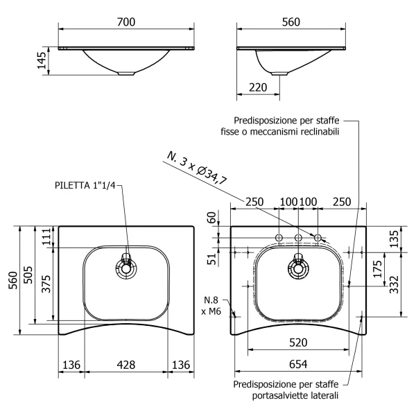 Lavabo ergonomico in Solid Surface - immagine 2