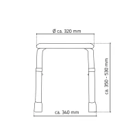 Sgabello da bagno tondo ad altezza regolabile - immagine 2