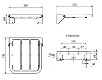 Sedile doccia ribaltabile in acciaio inox verniciato - immagine 2