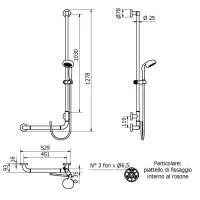 Reversible angular grab bar with sliding rail - Image 2