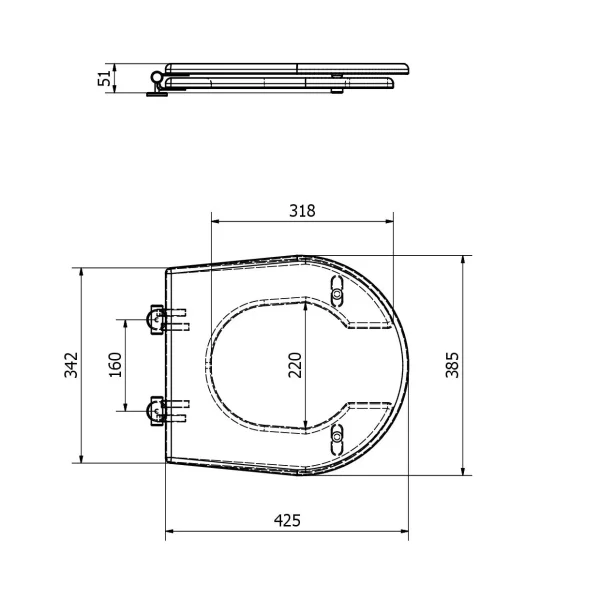 Sedile in mdf poliesterato con coperchio per art. 466 e SLUKWCS0750ABC - immagine 2