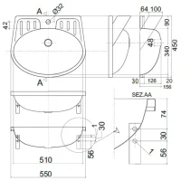 Lavabo a conchiglia con mensole incorporate - immagine 2