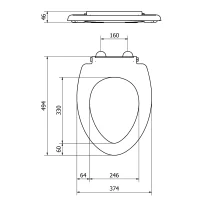 Sedile ergonomico chiuso con coperchio per art. 421_ , 421_P e SLBSWCP0500HBC - immagine 2