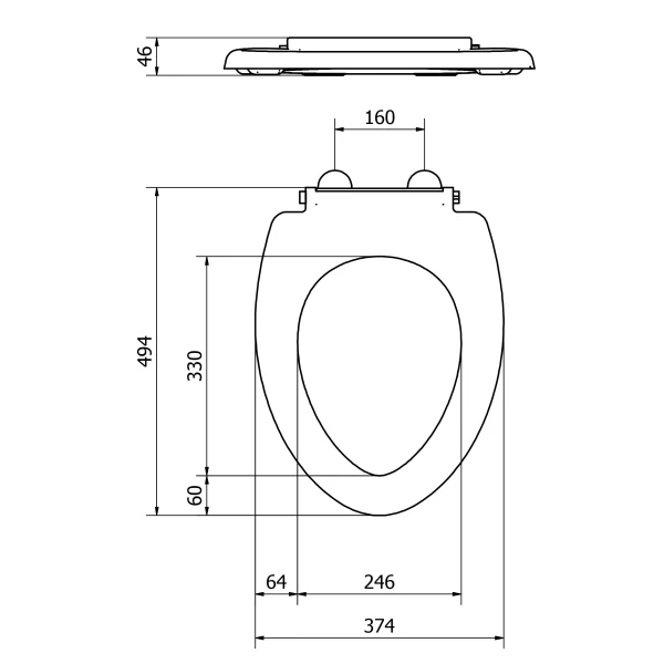 Sedile ergonomico chiuso con coperchio per art. 421_ , 421_P e SLBSWCP0500HBC - immagine 2
