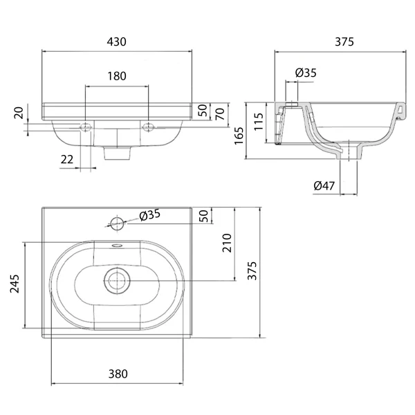 Lavabo in vitreous china - Premium - immagine 2