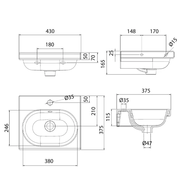 Lavabo in vitreous china - Premium - immagine 2