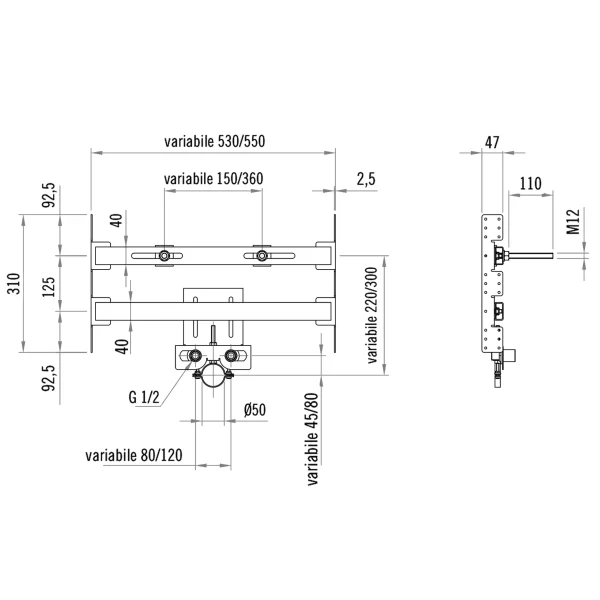 Bracket for fixing ceramic washbasin to drywall. - Image 2
