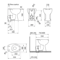 WC ergonomico con apertura frontale, filo parete e scarico unificato - immagine 2