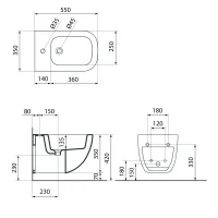 Bidet sospeso in vitreous-china - immagine 2