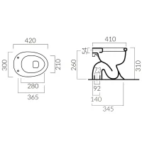 WC in vitreous china with floor drain - Basic. - Image 2