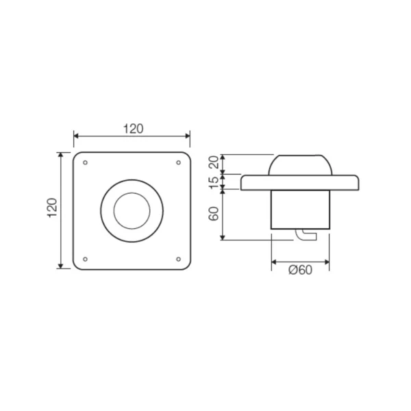 Pneumatic pushbutton controlled button for floor installation - Image 2