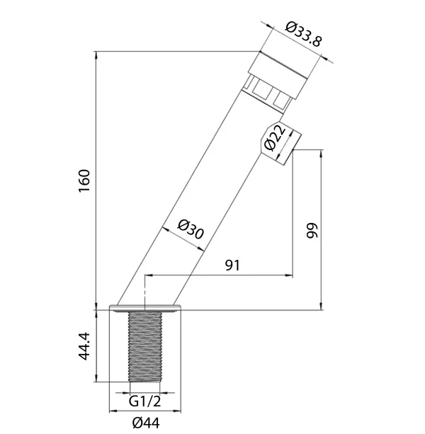 Self closing slim angled tap for washbasin. - Image 2