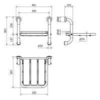Sedile doccia ribaltabile in acciaio inox - immagine 2