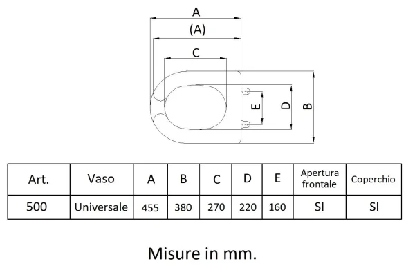Universal seat with cover and front opening - Image 2